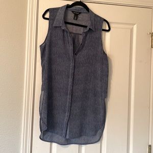 Beautiful blue long sheer sleeveless top